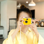 Cute Retro Film Waterproof Shockproof Camera With Disposable Film, All White Shell, Black White Shell, Yellow White Shell, Light Pink White Shell, Sky Blue White Shell