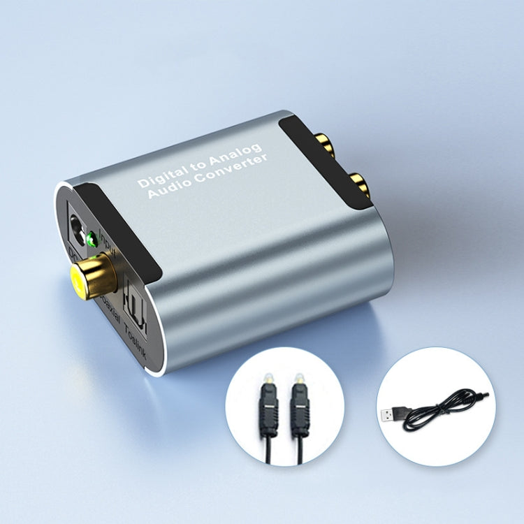 HW-25DA R/L Digital To Analog Audio Converter With 3.5mm Jack SPDIF Audio Decoder with, Fiber Optic+USB Cable