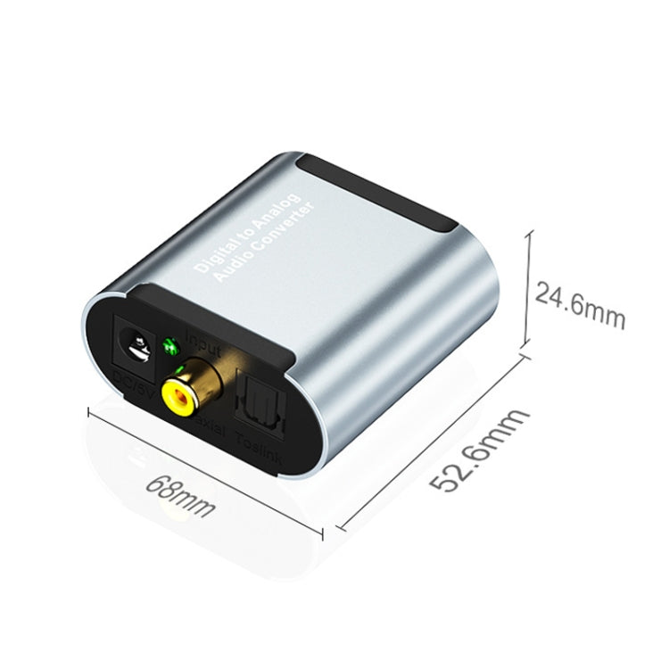HW-25DA R/L Digital To Analog Audio Converter With 3.5mm Jack SPDIF Audio Decoder with, Fiber Optic+USB Cable