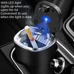2 PCS  Car Ashtray With Cover Hanging Invisible With LED Light Car Ashtray, 2 PCS Car Ashtray