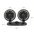F558 With USB Mobile Phone Charging Car Fan 12/24V Car Truck Double Shaking Head Fan, Double Head 12V, Double Head 24V
