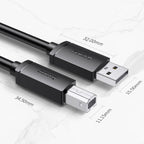 3 PCS Jasoz USB Printing Data Cable Oxygen-Free Copper Core, Cable Length:, 0.5m, 1m, 1.5m, 2m, 3m, 5m, 8m, 10m