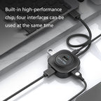 Jasoz High-Speed USB2.0 4-Ports HUB 1 to 4 Docking HUB, Black 0.3m, Black 0.5m, Black 1.2m, White 0.3m, White 0.5m, White 1.2m