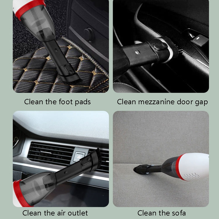 HL-003 Car Wireless Portable High-Power Vacuum Cleaner Home Pet Hair Vacuum Cleaner, Black, White