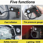 YX-301 12V Multi-Function Car Electric Portable Hand-Held Inflatable Pump, Black, Green