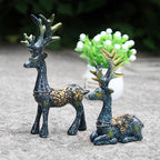 2 Pairs R-8820 Car Ornaments Car Home Safe Deer Decorations, Bronze Blue, Golden, Silver