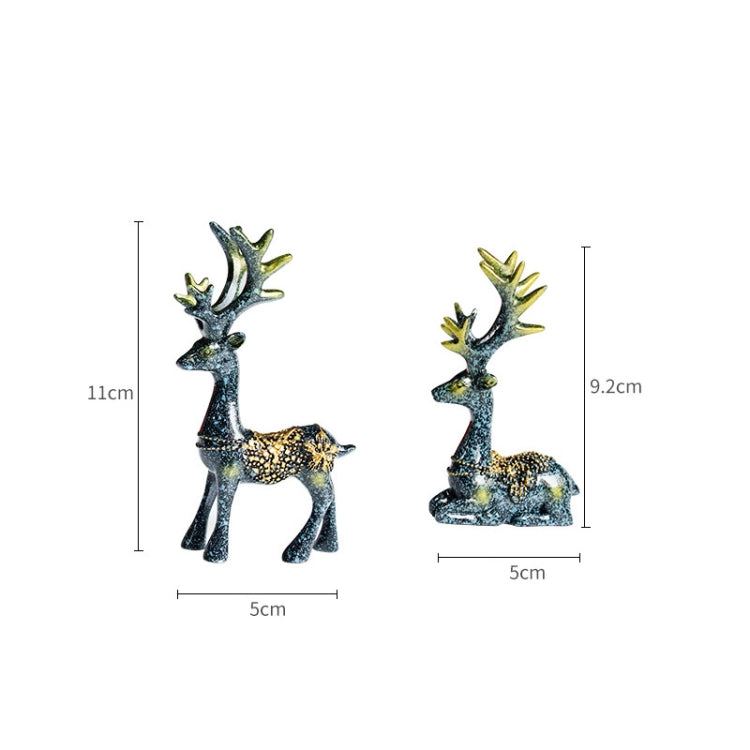 2 Pairs R-8820 Car Ornaments Car Home Safe Deer Decorations, Bronze Blue, Golden, Silver