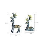 2 Pairs R-8820 Car Ornaments Car Home Safe Deer Decorations, Bronze Blue, Golden, Silver