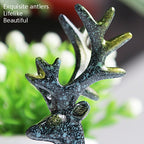 2 Pairs R-8820 Car Ornaments Car Home Safe Deer Decorations, Bronze Blue, Golden, Silver