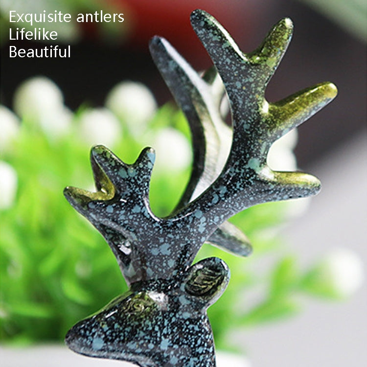 2 Pairs R-8820 Car Ornaments Car Home Safe Deer Decorations, Bronze Blue, Golden, Silver