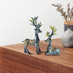 2 Pairs R-8820 Car Ornaments Car Home Safe Deer Decorations, Bronze Blue, Golden, Silver