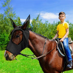 MMZ-001 Breathable Horse Mask Mosquito Insect And Fly Mask Equestrian Supplies, Horse Mask (Blue), Horse Mask (Purple), Horse Mask (Rose Red), Horse Mask (Grey), Horse Mask (Black)