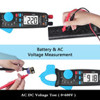 BSIDE ACM81 Digital Clamp Meter Auto-Rang 1mA Accuracy 200A Current DC AC Multimeter, ACM81 Black