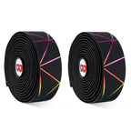 1 Pair WEST BIKING YP0804059 Road Bike Color Line Bar Belt PU Non-Slip Riding Bar Belt, Black Color, Silver Color, Red Black, White Color, Pure Black, Blue Black