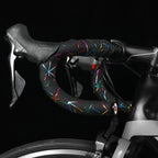 1 Pair WEST BIKING YP0804059 Road Bike Color Line Bar Belt PU Non-Slip Riding Bar Belt, Black Color, Silver Color, Red Black, White Color, Pure Black, Blue Black