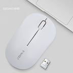 T-WOLF Q4 3 Keys 2.4GHz Wireless Mouse Desktop Computer Notebook Game Mouse, Black, White