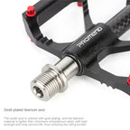 1 Pair PROMEND Titanium Axle Carbon Tube Bicycle Pedal Mountain Bike Road Bike 3 Palin Pedal, PD-M86C-TI, PD-R87C-TI