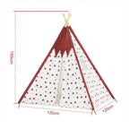 Indian Children Tent Cotton Cloth Indoor Play House Parent-Child Doll House, Pink Stars, Wavy Pattern