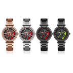 SANDA P1074 Cool Couple Steel Band Quartz Watch Wheel Series Dial Ladies Watch, For Ladies Black Red, For Ladies Black Green, For Ladies Rose Gold, For Ladies Silver Red