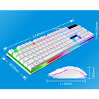 ZGB G21B Colorful Glow USB Wired Keyboard Mouse Set, White, Black