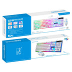 ZGB G21B Colorful Glow USB Wired Keyboard Mouse Set, White, Black