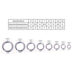 HENGJIA SS010 50 in 1 Stainless Steel Flat Ring Fishing Space Fittings, 4mm, 5mm, 6mm, 7mm, 8mm, 9mm, 10mm, 11mm, 12mm