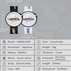 SANDA 3200 Silicone Belt Quartz Sports Watch For Men And Women