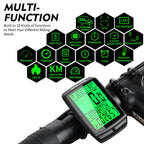 WEST BIKING 5 Languages Bicycle Waterproof Backlight Multifunction Wireless Odometer Speedometer, 5 Languages