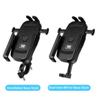 WEST BIKING  Bike Mobile Phone Holder Aluminum 360 Rotatable Electric Bike Scooter Motorcycle Phone Stand,Style:, Handlebar Style, Rearview Mirror Style