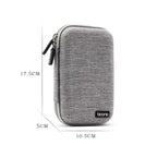 Baona BN-F010 2.5 inch Mobile Hard Disk Single Layer Storage Bag Power Bank Protection Storage Bag, Gray, Black