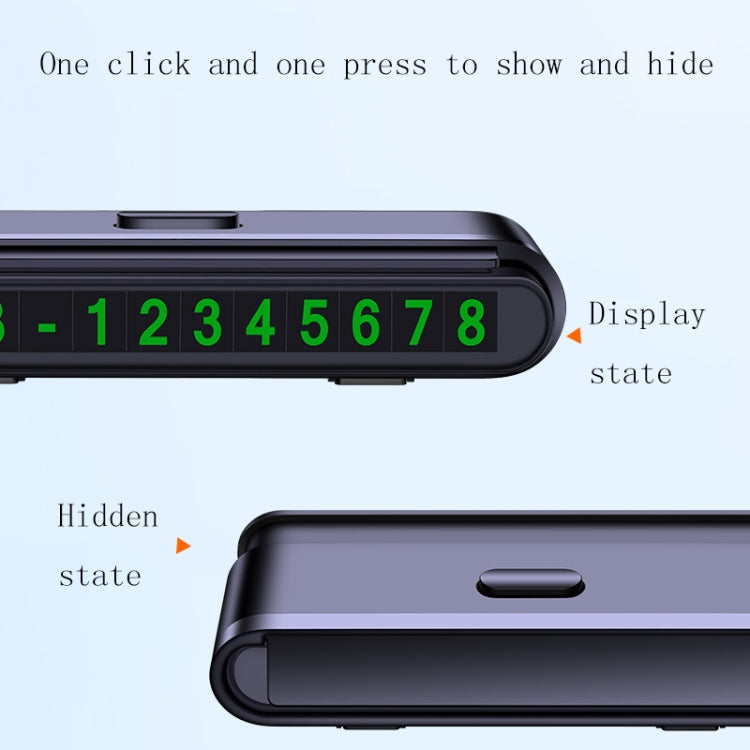 2 PCS One-Click Automatic Hiding Temporary Parking Signs For Cars, 2 PCS Black - Green Numbers, 2 PCS White - Green Numbers, 2 PCS Black - Red Numbers, 2 PCS White - Red Numbers