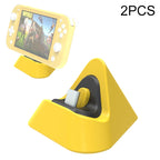 2 PCS DOBE TNS-19062 Host Charging Bottom Portable Triangle Game Console Charger For Switch / Lite, Yellow, Blue Green, Gray, Dynamic Green, Coral Red, Dynamic Blue
