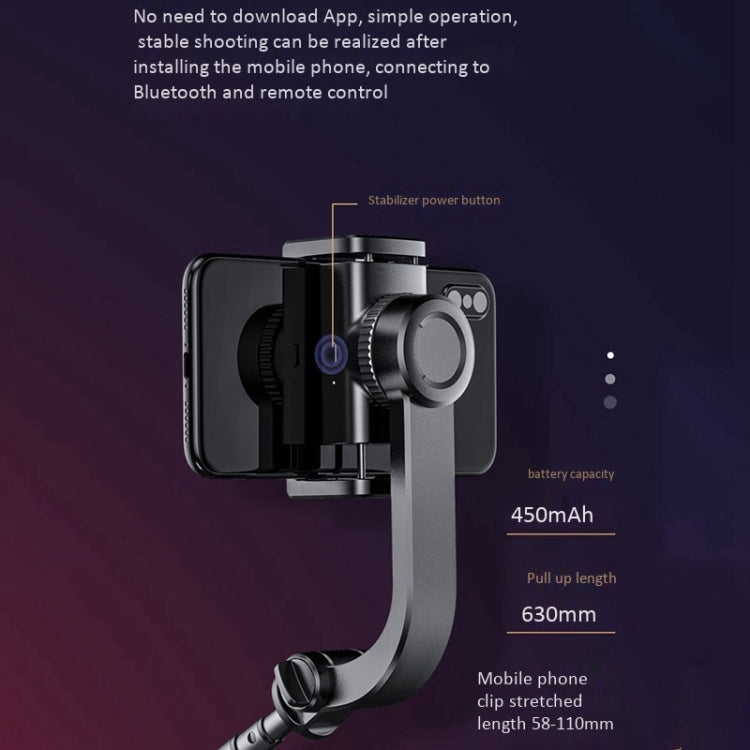 XYK-19017 Smart Anti-Shake Single Axis Stabilizer Retractable Mobile Phone Selfie Stick Video Live Tripod With Bluetooth Remote Control