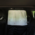 Car Embroidery Curtain Sunshade Cartoon Cotton Suction Cup Curtain Car Sunscreen Insulation Covering Curtain, Cherry, Bear, Sun Flower, Girl