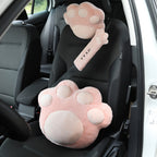 Car Plush Head Pillow Cat Claw Car Neck Pillow Car Female Decorative Supplies, Pink Headrest, Gray Headrest, Pink Shoulder Pad, Gray Shoulder Pad