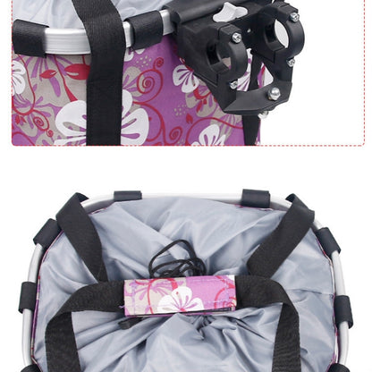 Bicycle Front Bag Basket Aluminum Alloy Foldable Basket, L