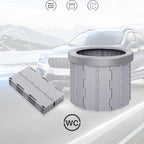 Folding Toilet Travel Car Toilet With Cover Indoor Portable Emergency Camping Toilet, Folding Toilet(Black), Folding Toilet(Grey)