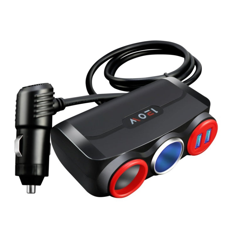 Car Cigarette Lighter Multi-Function Mobile Phone Charging USB Car Charge 12/24V Adapter Plug, White Red, White Blue, Black Red, Black Blue
