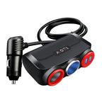 Car Cigarette Lighter Multi-Function Mobile Phone Charging USB Car Charge 12/24V Adapter Plug, White Red, White Blue, Black Red, Black Blue