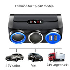 Car Cigarette Lighter Multi-Function Mobile Phone Charging USB Car Charge 12/24V Adapter Plug, White Red, White Blue, Black Red, Black Blue
