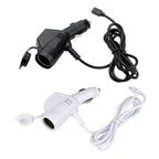 2 PCS Car 3 In 1 Charger With Cigarette Lighter Dual USB Interface With USB Mobile Phone Charging Cable, Black, White