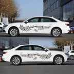 D-347 Butterfly Note Car Sticker Sheet Music Waist Line Body Sticker, D-347