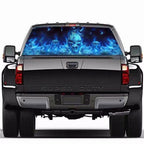 D-738 Burning Skull Car Rear Window Sticker Color Graphic Sticker, 135x36cm, D-738
