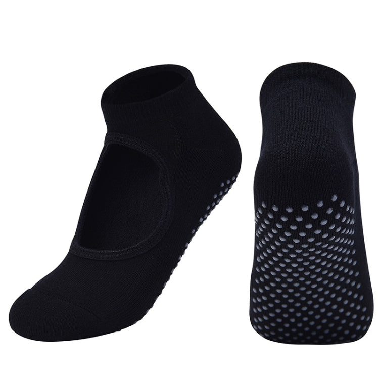 2 Pairs Combed Cotton Yoga Socks Towel Bottom Reveal Round Head Dance Fitness Sports Flooring Socks, One Size