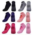 2 Pairs Combed Cotton Yoga Socks Towel Bottom Reveal Round Head Dance Fitness Sports Flooring Socks, One Size