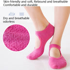 2 Pairs Combed Cotton Yoga Socks Towel Bottom Reveal Round Head Dance Fitness Sports Flooring Socks, One Size