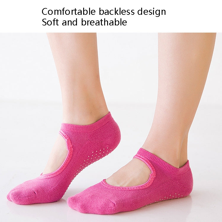 2 Pairs Combed Cotton Yoga Socks Towel Bottom Reveal Round Head Dance Fitness Sports Flooring Socks, One Size