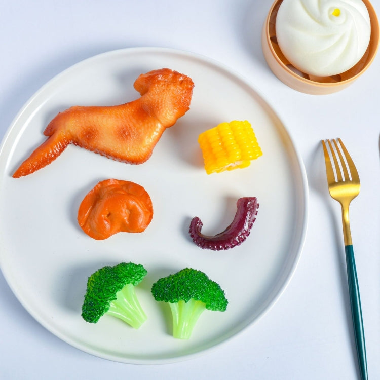 Simulation Food Model Photo Photography Props, 1 PC Brushed Steak, 1 PC Fragrant Steak, 1 PC Linger Steak, 2 PCS Chicken Wings, 3 PCS Squid, 3 PCS Pork Mouth, 3 PCS Poached Egg, 3 PCS Hot Dog, 4 PCS Corn, 4 PCS Broccoli, 4 PCS Mushroom, 10 PCS Root    ...