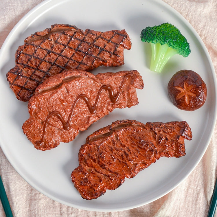 Simulation Food Model Photo Photography Props, 1 PC Brushed Steak, 1 PC Fragrant Steak, 1 PC Linger Steak, 2 PCS Chicken Wings, 3 PCS Squid, 3 PCS Pork Mouth, 3 PCS Poached Egg, 3 PCS Hot Dog, 4 PCS Corn, 4 PCS Broccoli, 4 PCS Mushroom, 10 PCS Root    ...
