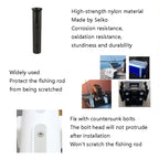 2 PCS Plastic Nylon Single Rod Holder Single Tube Rod Holder Marine Yacht Rod Barrel, Black, White